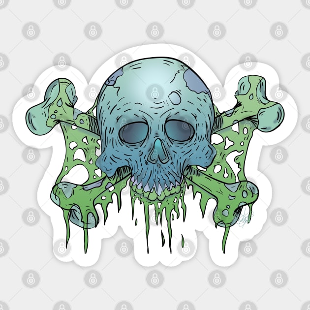 Death comes Ripping Sticker by schockgraphics